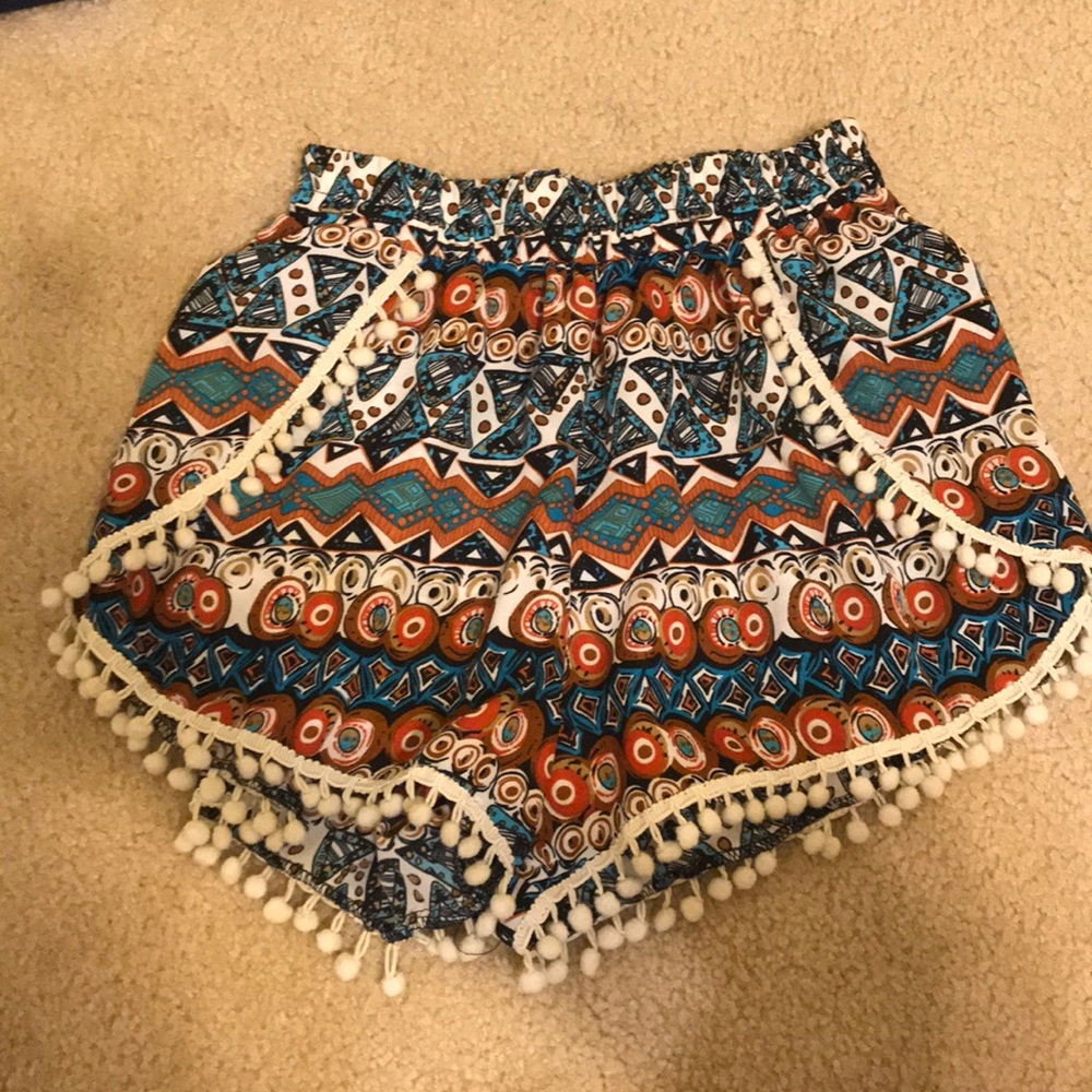 Boho style flowy shorts
